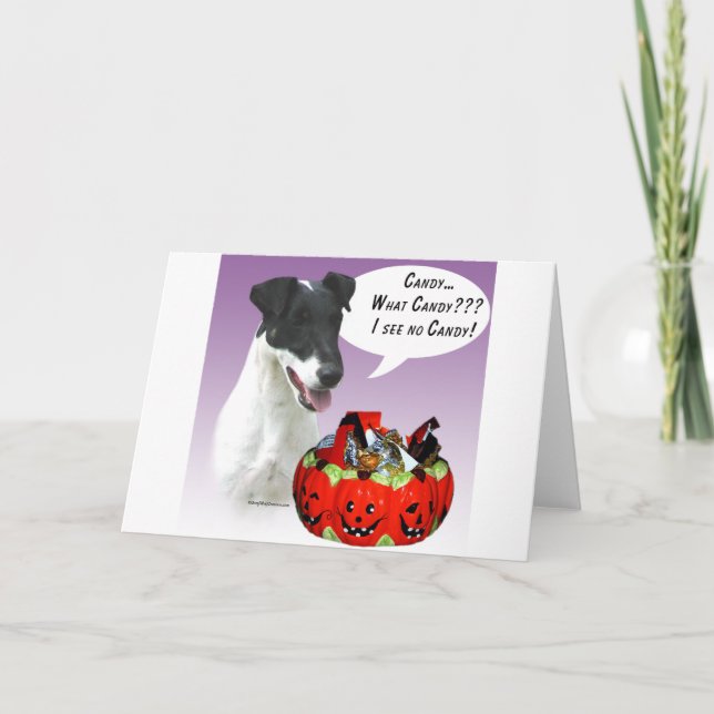 Carte Bonbon d'Halloween Fox lisse Terrier (Devant)