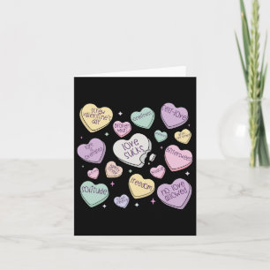 Carte Bonbons Anti-Saint-Valentin Rétro Cœur Vintage Amo