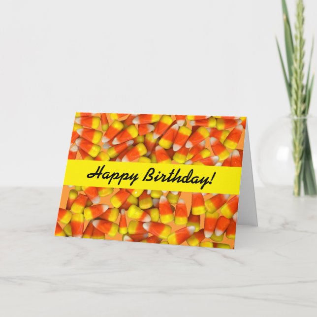 Carte Bonbons au maïs - anniversaire "blanc " (Devant)