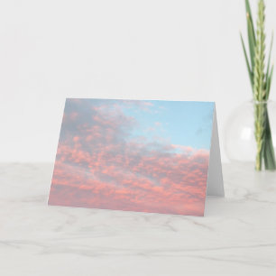 Carte Bonbons de coton rose et bleu Nuages lever du sole