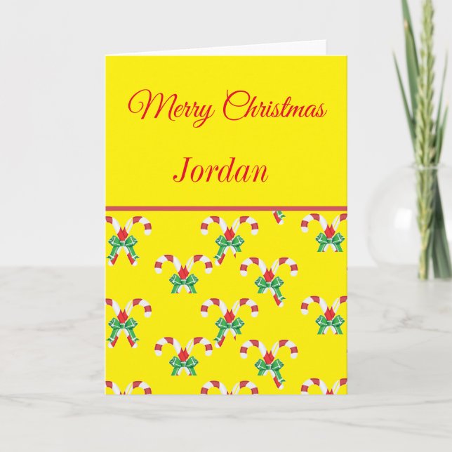 Carte Bonbons de Noël Canneberges et ruban (Devant)