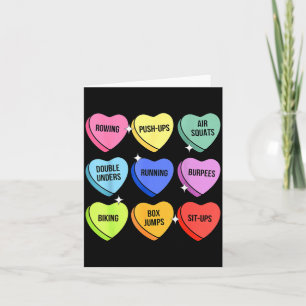 Carte Bonbons de sport de gym coeur de la Saint-Valentin