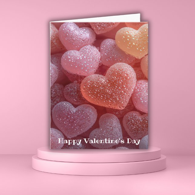 Carte Bonbons de sucre rose Coeurs de Saint Valentin (Créateur téléchargé)