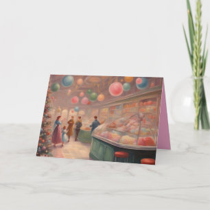 Carte Bonbons rétro douloureux pendant les fêtes de Noël
