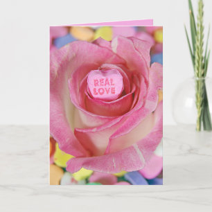 Carte Bonbons Valentine ma chérie en rose