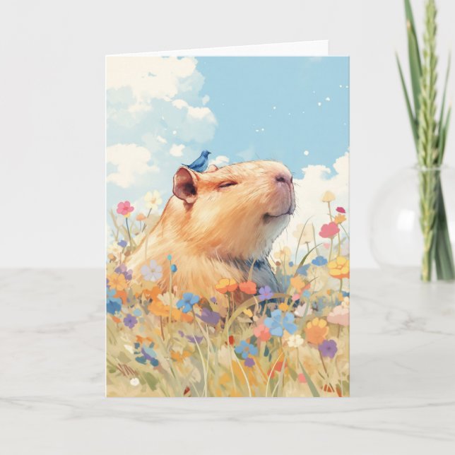 Carte Bonheur Béat du Capybara (Devant)