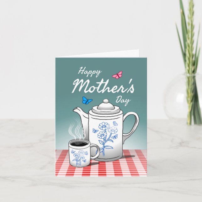 Carte Bonheur du café avec maman (Devant)