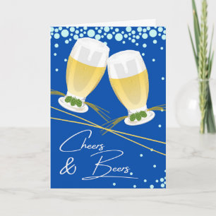 Carte Bonheur et bières Bon anniversaire houblons et bul