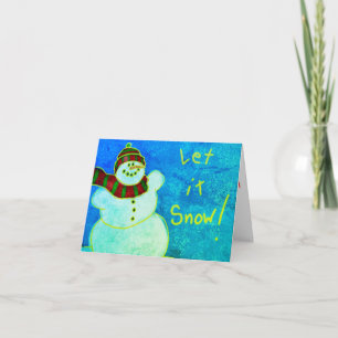 Carte Bonhomme de neige abstrait art