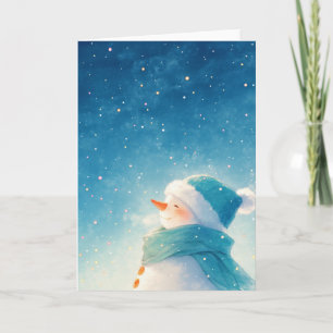 Carte Bonhomme de neige bienheureux