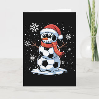 Carte Bonhomme de neige de football de Noël Femmes Homme