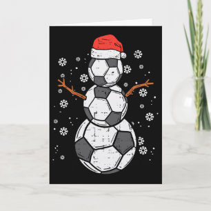 Carte Bonhomme de neige de football Xmas Noël Sports Gar
