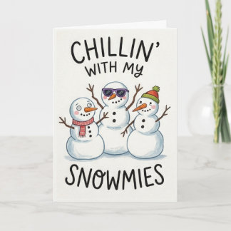 Carte Bonhomme de neige drôle de Noël – Se détendre avec