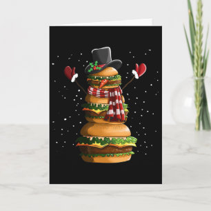Carte Bonhomme de neige fait de burgers cheeseburger fas