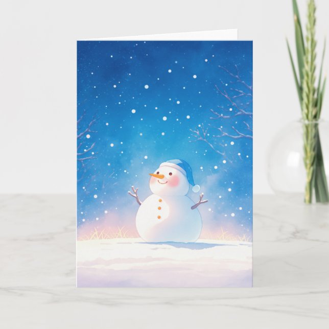 Carte Bonhomme de neige joyeux (Devant)