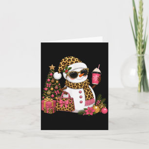 Carte Bonhomme de neige léopard de Noël Boujee Fêtes Xma
