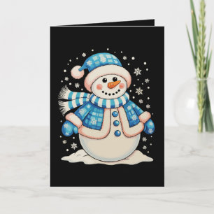 Carte Bonhomme de neige Noël Xmas Hiver Saison des fêtes