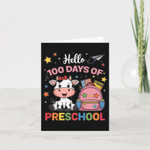 Carte Bonjour 100 Jours De Vache Mignonne D'Écolocation 