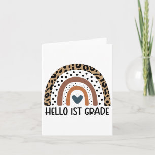 Carte Bonjour 1ère année Rainbow Teacher Team First Grad