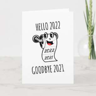 Carte Bonjour 2022 Goodbye 2021 papier toilette