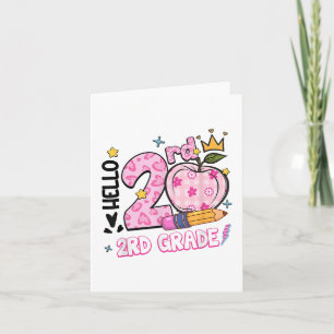 Carte Bonjour 2e année Leopard Tie Dye Girl Back T