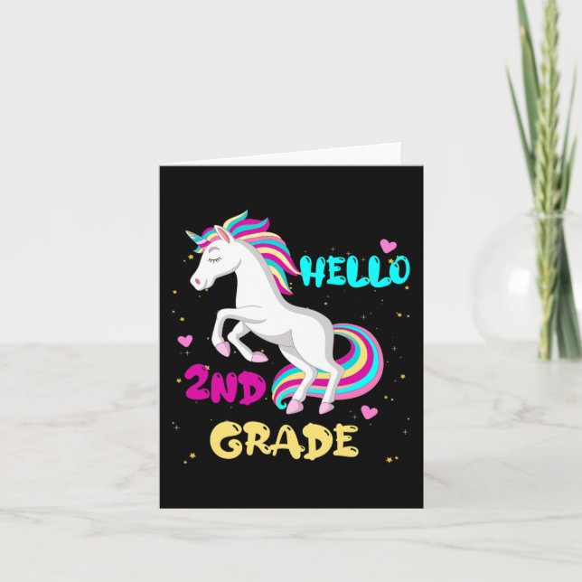 Carte Bonjour 2e année Première journée de deuxième anné (Devant)