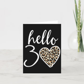 Carte Bonjour 30 Cadeaux Cœur Léopard 30 Ans Fête 30ème