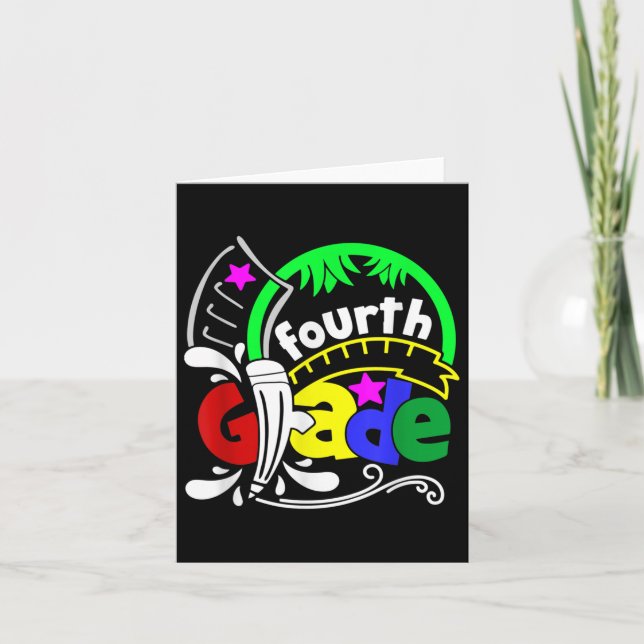 Carte Bonjour 4e année Funny 4e année Retour à l'école (Devant)