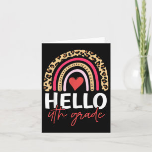 Carte Bonjour 4e année Rainbow Leopard équipe 4e année