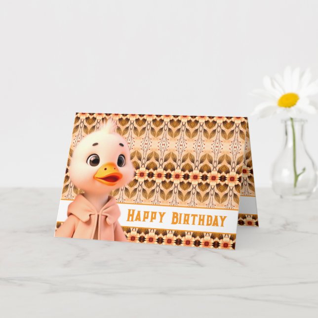 Carte Bonjour à tous les Anniversaires de Little Duck (Petite plante)