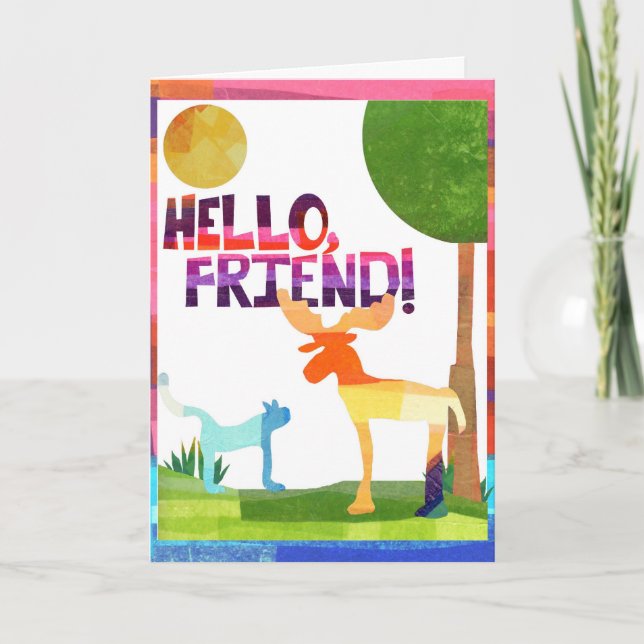 Carte Bonjour, Ami ! avec message (Devant)