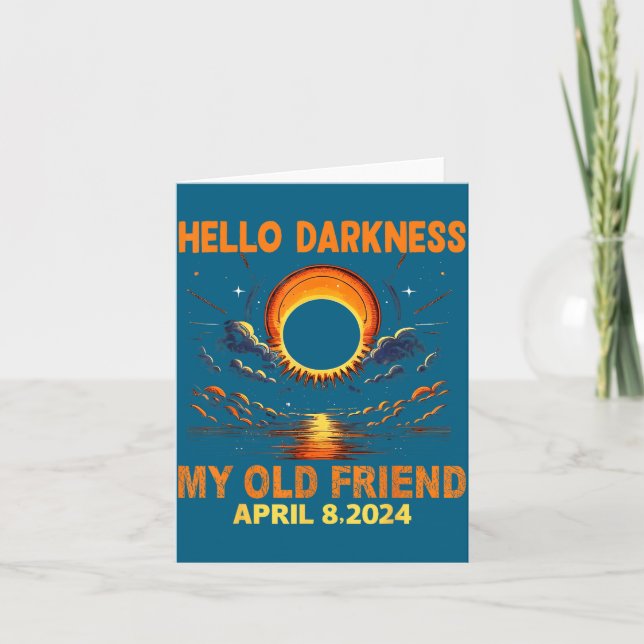 Carte Bonjour ami des ténèbres Design d'éclipse solaire (Devant)