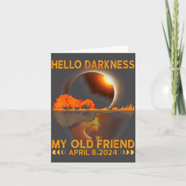 Carte Bonjour ami des ténèbres Éclipse solaire Artwork (Devant)