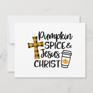 Carte Bonjour automne Pumpkin Spice & Jésus-Christ autom