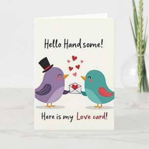 Carte Bonjour Beaux Oiseaux Amoureux