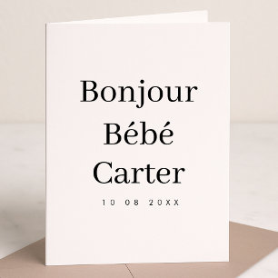 Carte Bonjour Bébé Moderne Minimaliste Nouveau-Né
