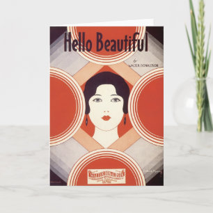 Carte Bonjour Belle couverture Vintage Songbook
