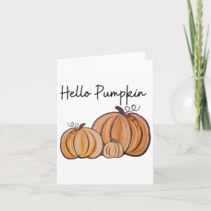 Carte Bonjour Citrouille Automne Halloween Graphique