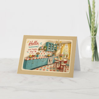 Carte Bonjour Cuisine Étoilée Rétro Sarcelle