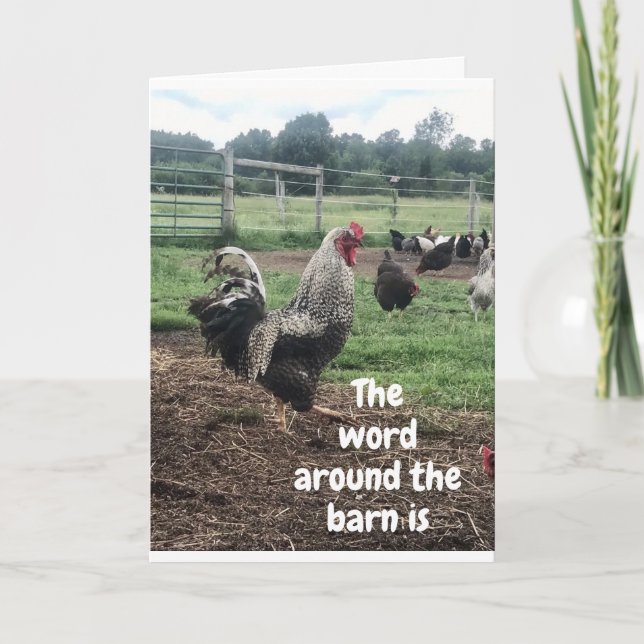 CARTE BONJOUR D'ANNIVERSAIRE À PARTIR DE BAS SUR LA CART (Devant)