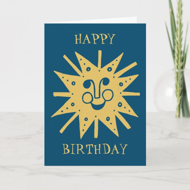 Carte BONJOUR D'ANNIVERSAIRE Bleu (Devant)