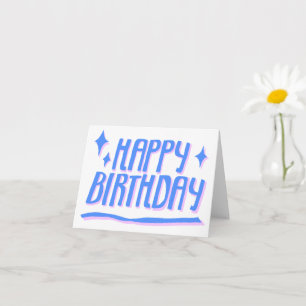 Carte BONJOUR D'ANNIVERSAIRE Bleu Customisé