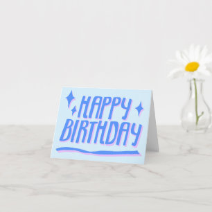 Carte BONJOUR D'ANNIVERSAIRE Bleu Customisé