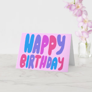 Carte BONJOUR D'ANNIVERSAIRE Colorful Bubble Lettres Ann