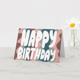 Carte BONJOUR D'ANNIVERSAIRE Colorful Bubble Lettres Ann