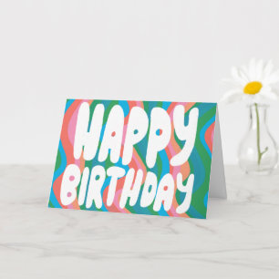 Carte BONJOUR D'ANNIVERSAIRE Colorful Bubble Lettres Ann