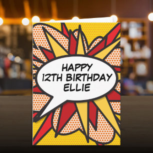 Carte BONJOUR D'ANNIVERSAIRE Comic Book