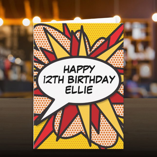 Carte BONJOUR D'ANNIVERSAIRE Comic Book (HAPPY BIRTHDAY Fun Comic Book Card)