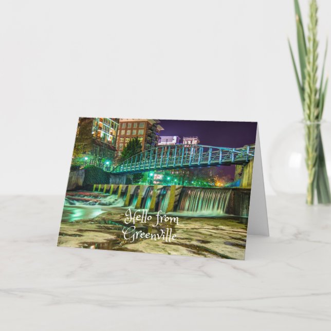 Carte Bonjour De Greenville, Caroline Du Sud Reedy River (Devant)