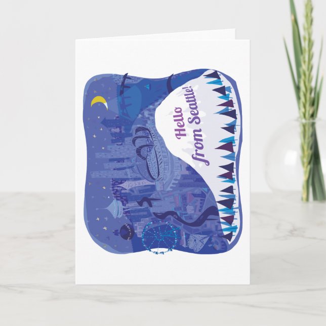 Carte Bonjour de Seattle (Devant)